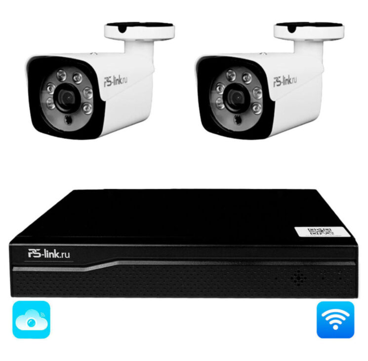 Комплект видеонаблюдения WIFI 3Мп KIT-W302TB беспроводной, 2 камеры для улицы, удаленный доступ