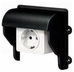 Козырек для розетки 1 местный зыкрытый черный