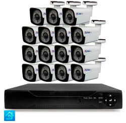 Комплект видеонаблюдения AHD 5Мп KIT-C515HD 15 камер для улицы, ночная съемка, датчик движения